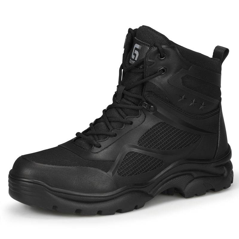 Men's Anti-smashing Steel Toe Rubber Sole Comfortable Wear-resistant Safety Shoes - Mubimart