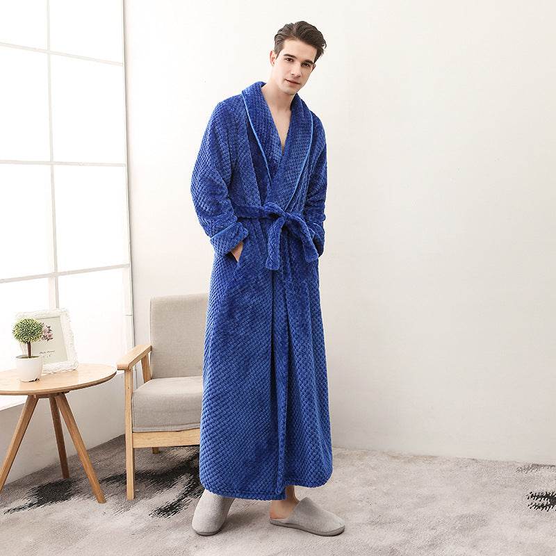 Winter Women Night Gown Couple Robe Men Bathrobe - Mubimart