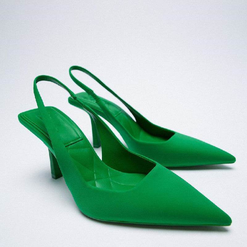 High Heel Mules Purple Pointed Toe Elegant Stiletto Heel - Mubimart