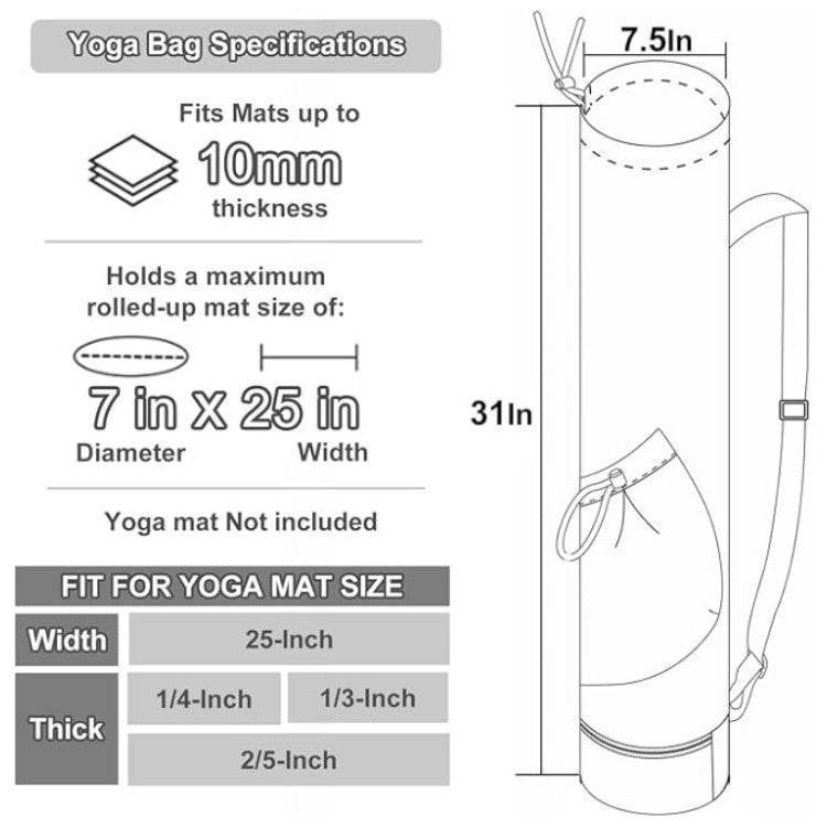 Yoga Mat Bag With Water Bottle Pocket And Bottom Wet Bag Multifunction Storage Bag - Mubimart