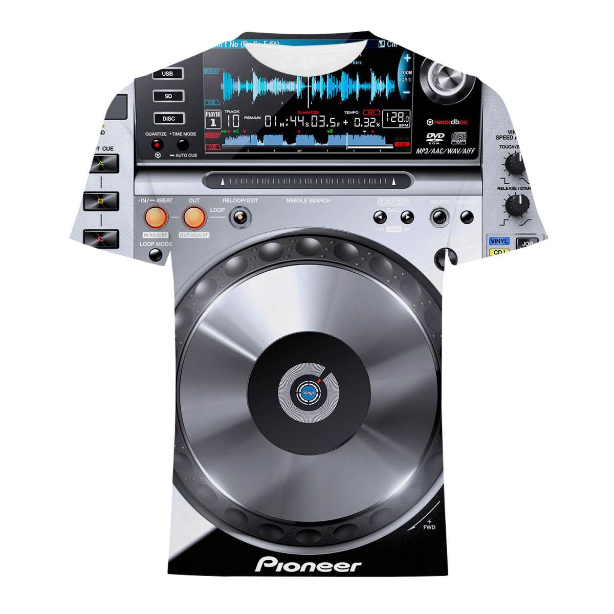 Mens Fashion Casual Digital Print Crew Neck T-shirt - Mubimart