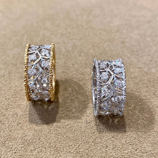 Carved Leaves Hollow Ring Open Adjustable Ring