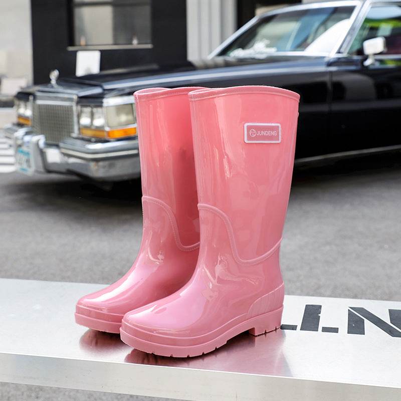 Adult High-top Women's Rain Boots Non-slip Waterproof Kitchen Work PVC Water Shoes Women - Mubimart
