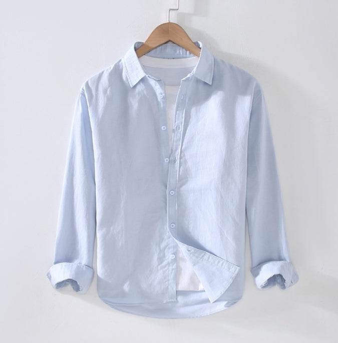 Cotton linen shirt men - Mubimart