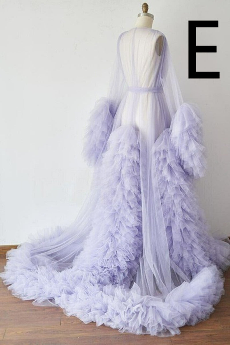 Long Tulle Robe For Pregnant Women - Mubimart -  