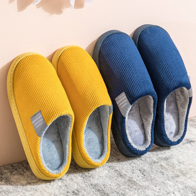 Corduroy Slippers For Women Home Shoes Men Women Couple - Mubimart -  