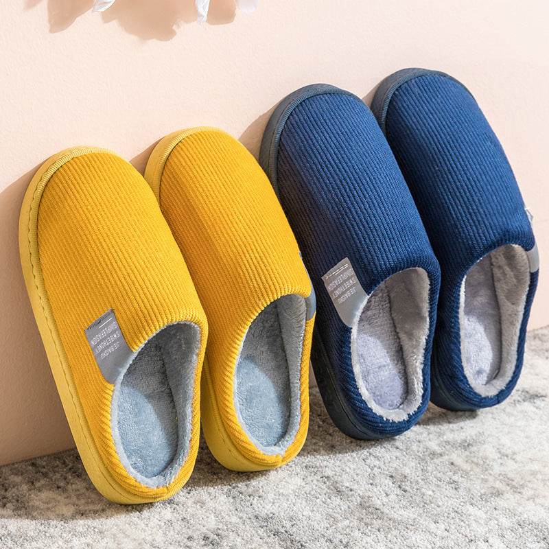 Corduroy Slippers For Women Home Shoes Men Women Couple - Mubimart