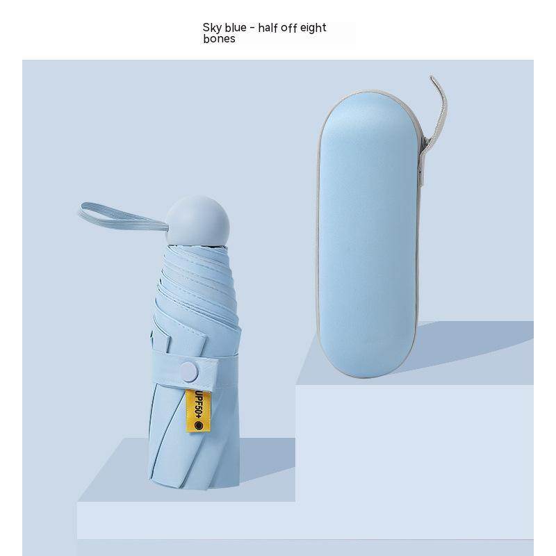 Mini Five-fold Umbrella Capsules Sun Umbrella Sun Protection UV Protection - Mubimart
