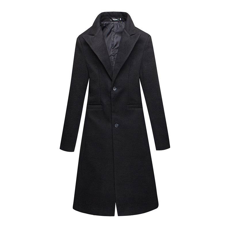 Overlength Woolen Trench Coat Suit Coat - Mubimart