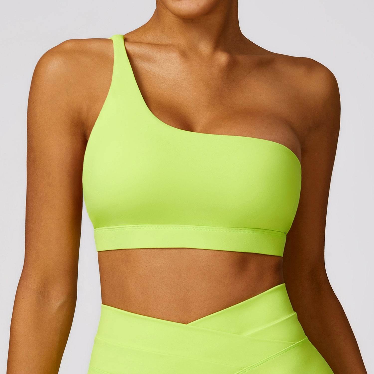 Women's One-shoulder Beauty Back Yoga Bra Quick-drying Workout Top - Mubimart