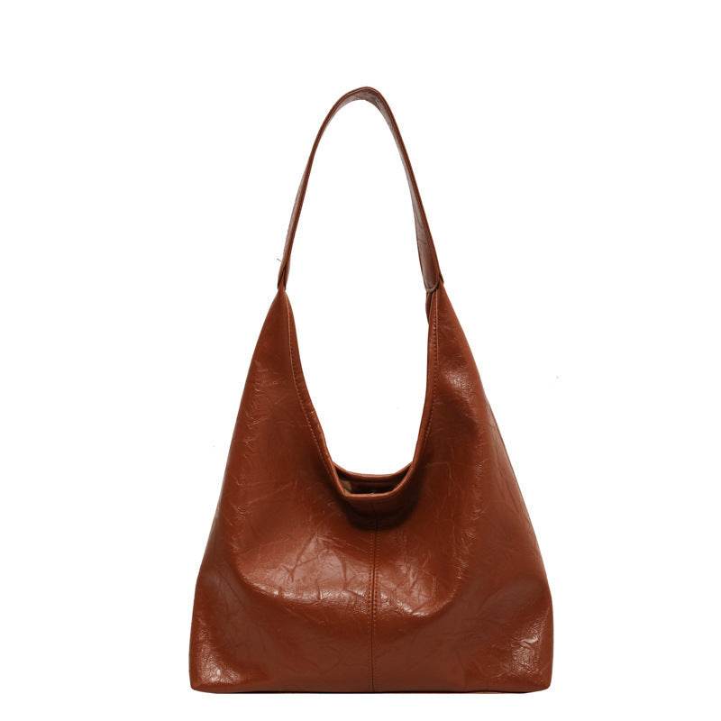 Fashion Womens Shoulder Bag Vintage Designer Large Capacity Casual Tote Bag Autumn And Winter Fashion Handbag - Mubimart