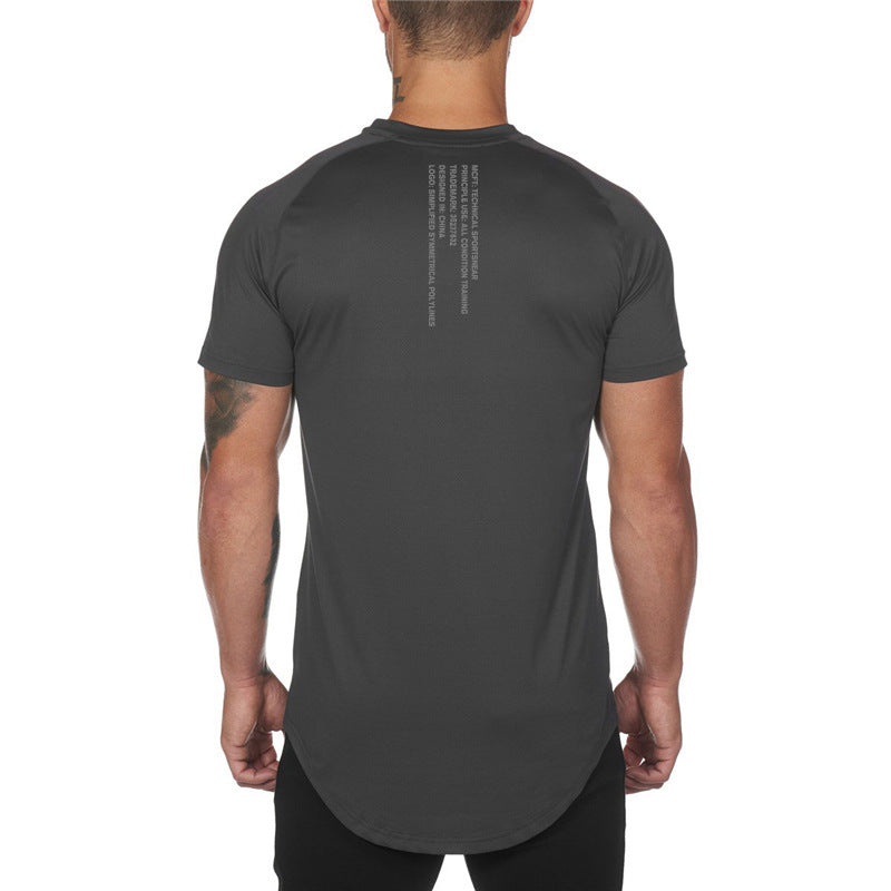 Workout T-shirt met korte mouwen, ademend casual bovenstuk voor heren