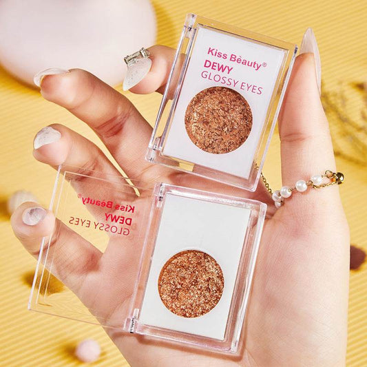 Pearlescent Solid Non Flying Powder Eye Shadow Cream - Mubimart