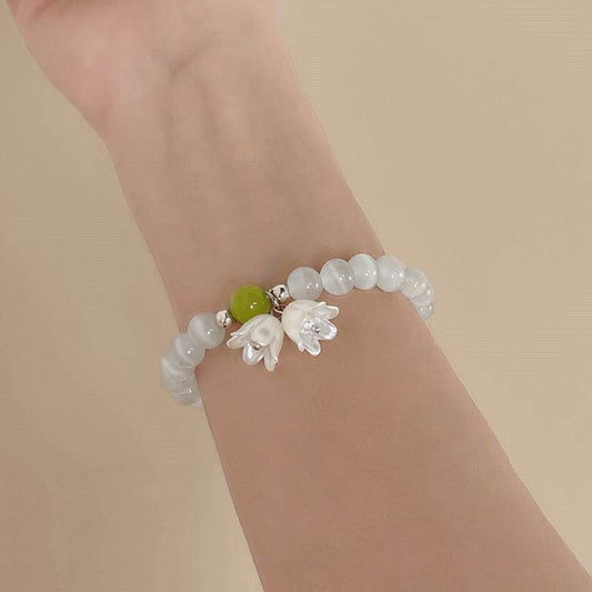 Retro Fairy Linglan Flower Beaded Bracelet For Women - Mubimart