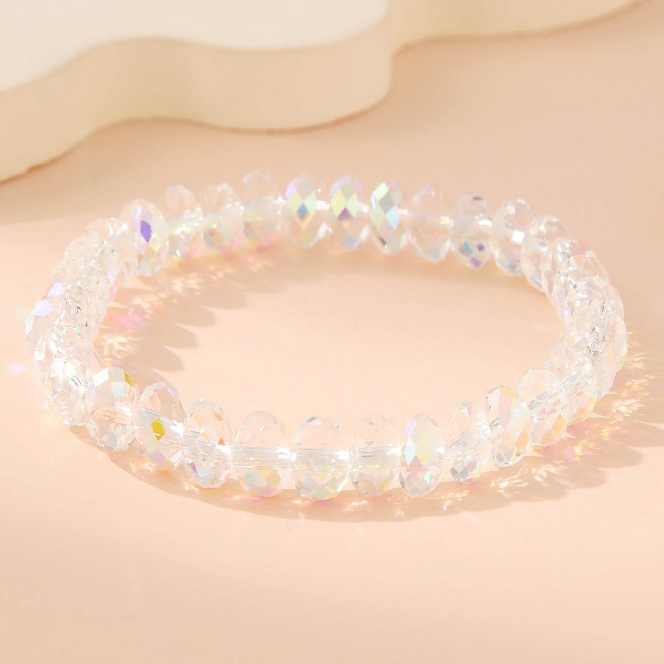 Fashion White Polygon Beaded Bracelet For Women - Mubimart