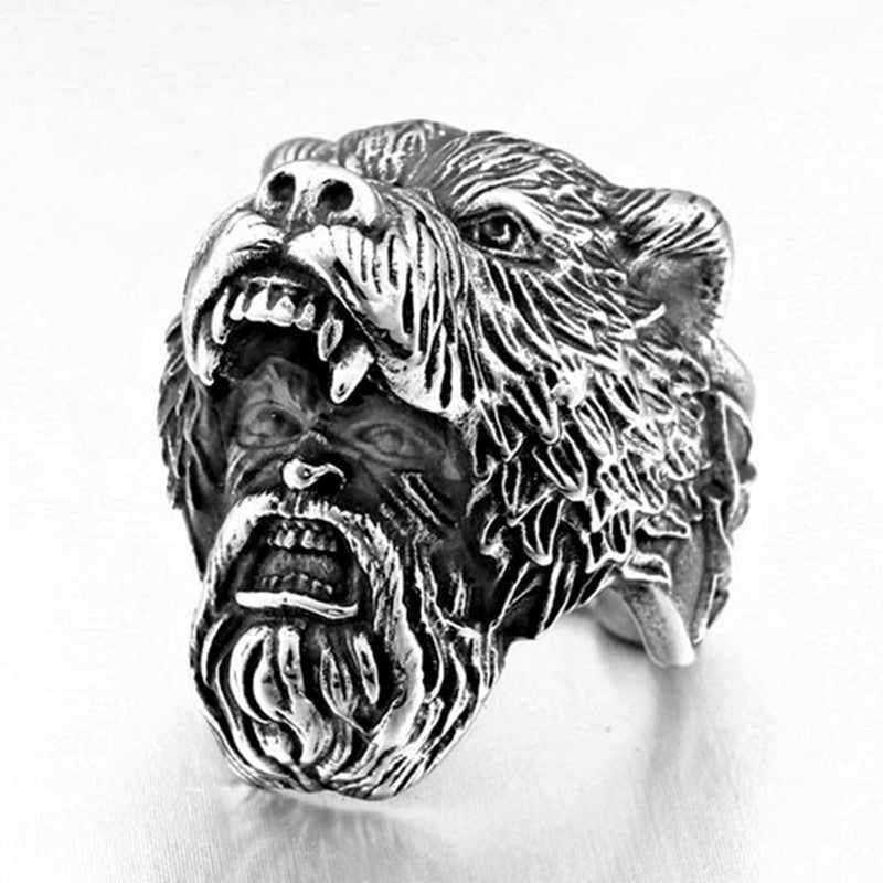 Retro Skull Heren Dominante Mode Ring