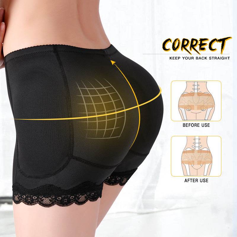 Lace Tie Belt Hip Pad Corset Body Shaper Panties - Mubimart