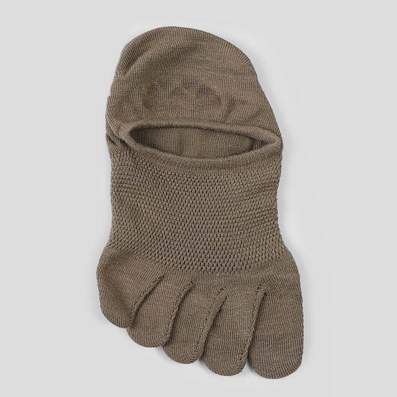 Invisible Five Toe Socks Summer Thin Low Cut Short Cotton Mesh Breathable Sweat Absorbing - Mubimart