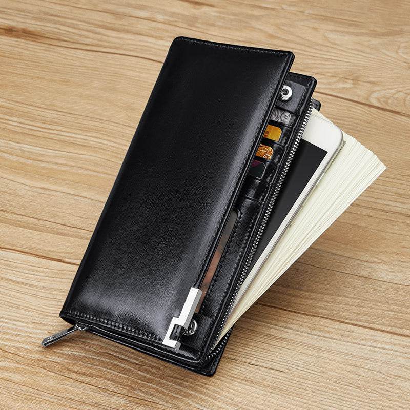 Cash Bag Cowhide Wallet Large Capacity - Mubimart