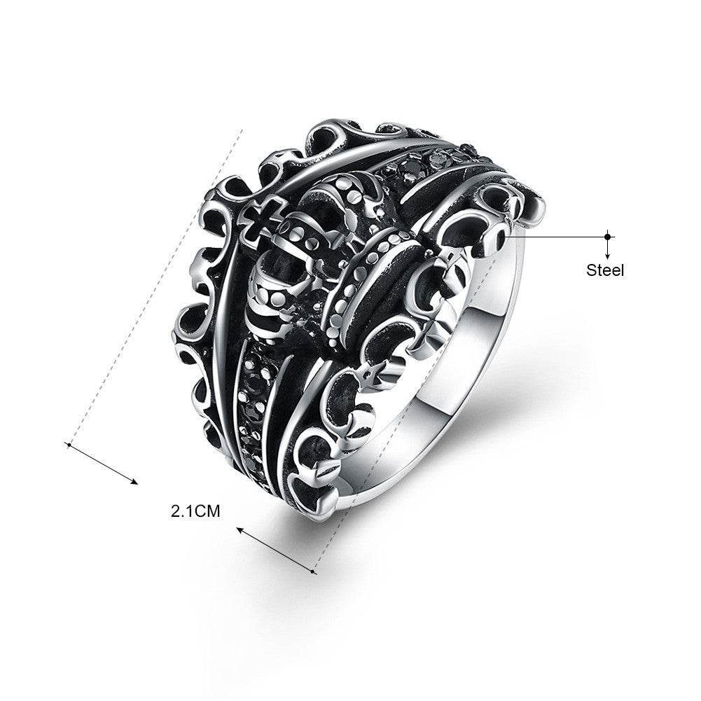 Ring Herren Punk Style Krone Ring europäischen und amerikanischen Stil Zubehör Ring