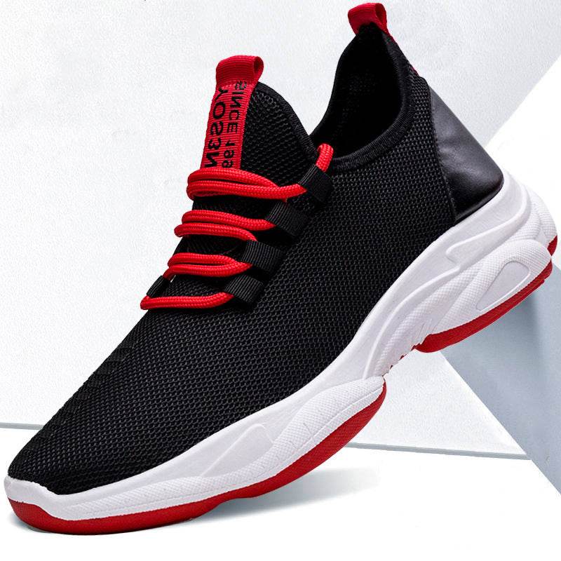 Men Sneakers Black White Sports Shoes - Mubimart