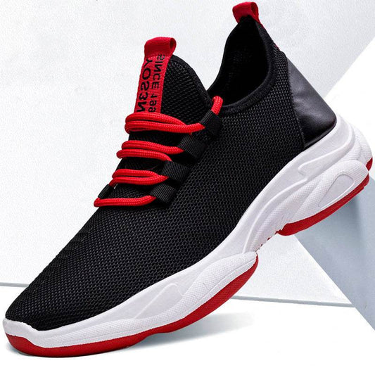 Men Sneakers Black White Sports Shoes - Mubimart