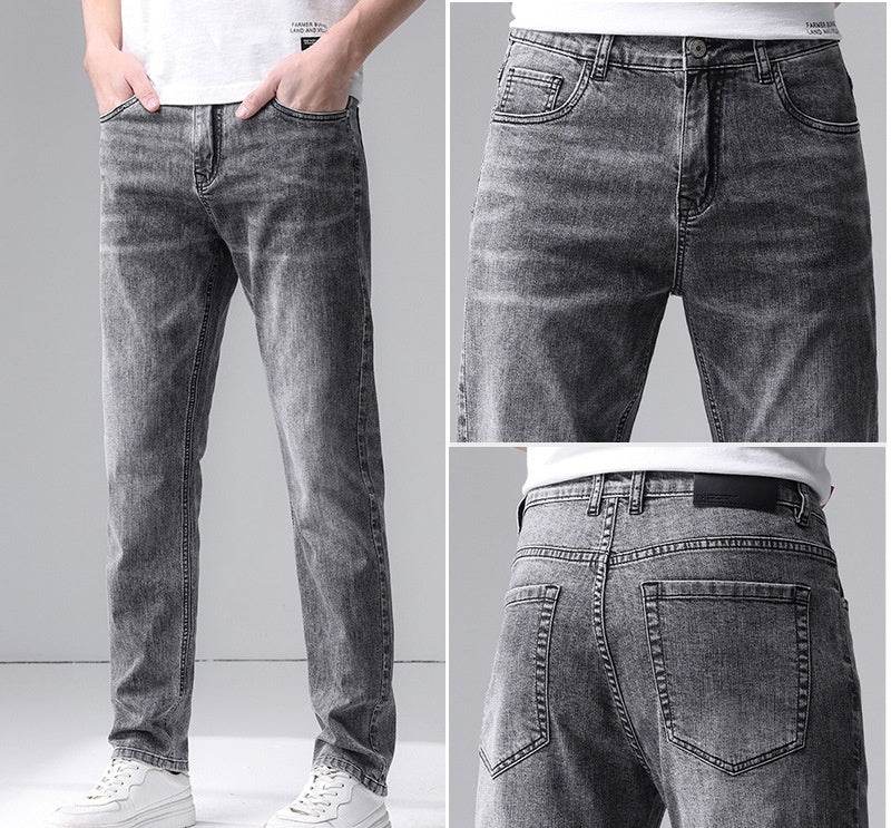 Men's Jeans Straight Fashion Slim Fit - Mubimart
