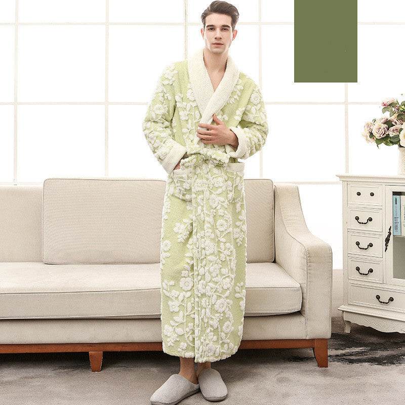 Thicken And Lengthen Plus Size Flannel Nightgown - Mubimart