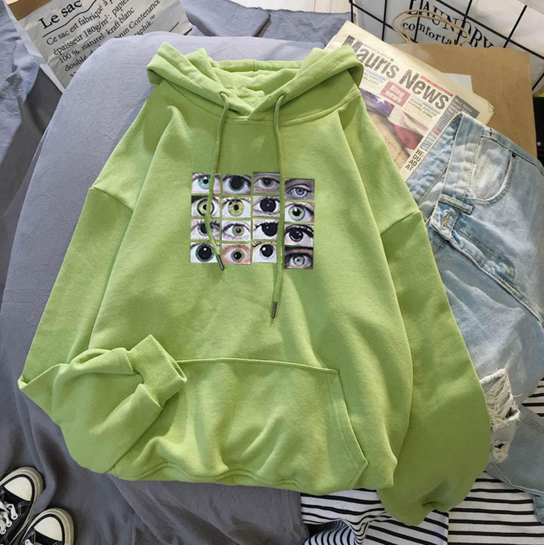 European And American Loose Long Sleeve Hoodie Plus Size Solid Color Sweatshirt - Mubimart