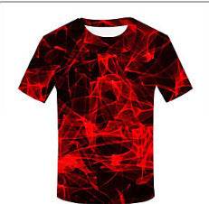 Mens Fashion Casual Digital Print Crew Neck T-shirt - Mubimart