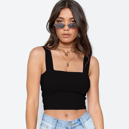 Summer New Fashion Women Crop Top Sexy Sleeveless Tank Tops T-shirt - Mubimart
