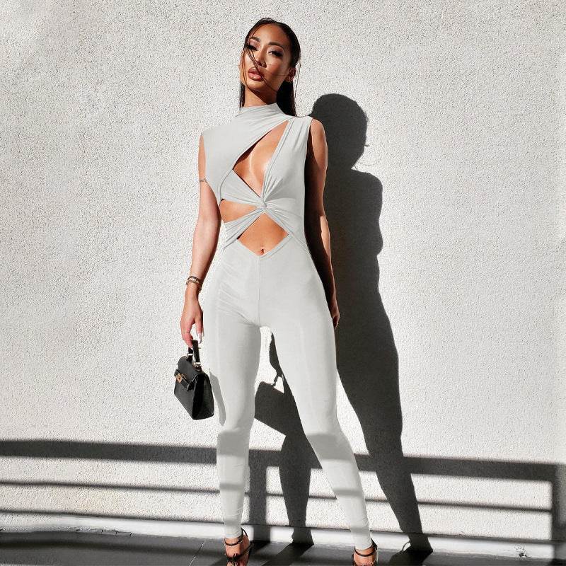 Hollow Out Exercise Fitness Jumpsuit Women - Mubimart