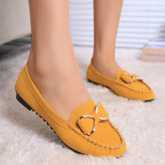 Fashion Bowknot Flats Shoes Women Casual Solid Loafers Cozy Shoes - Mubimart
