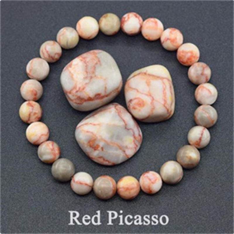 Natural Stone Elastic String Beaded Bracelet Jewelry Stone Tiger Eye Beaded Yoga Bracelets For Men Women - Mubimart
