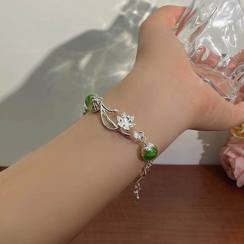 Cold Lotus Beaded Bracelet For Women New Chinese Style - Mubimart