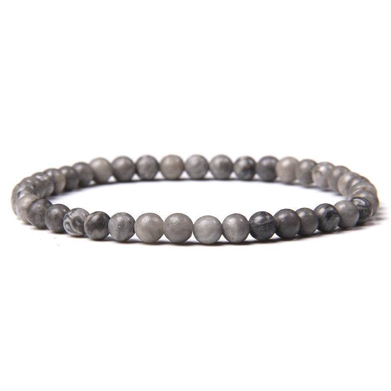 4mm Natural Agate Stone Beads Energy Charm Bracelet For Women - Mubimart