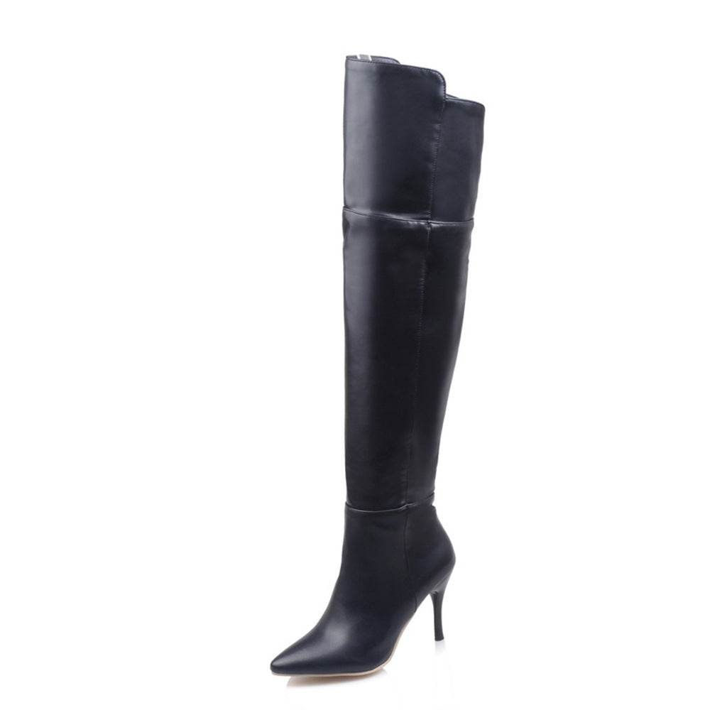 Zip Stiletto Ladies Over-the-knee Boots - Mubimart