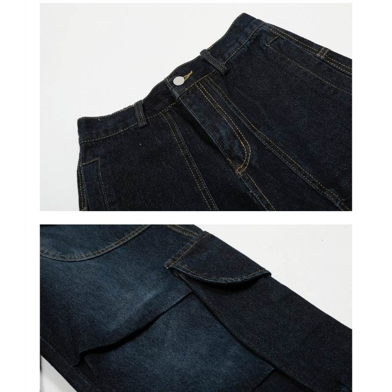 American Vintage Crumpled Cargo Jeans - Mubimart
