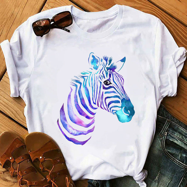 Women's Short-sleeved T-shirt Printed Amazon Bottoming Shirt Plus Size - Mubimart - Plus Size Tshirts 