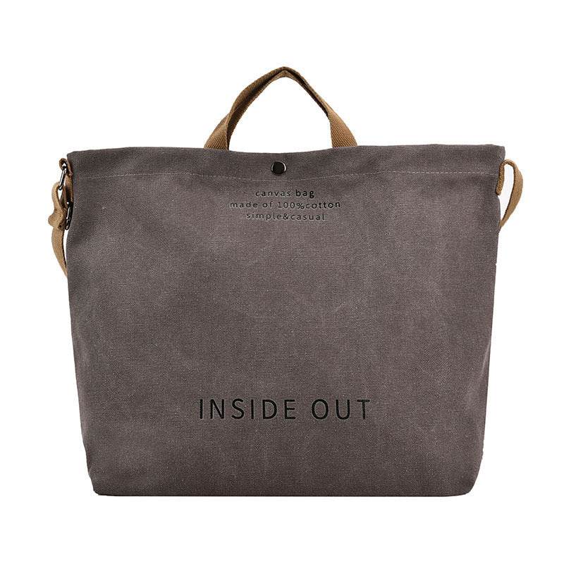 Canvas Letters Tote Bag Large Capacity Crossbody Women - Mubimart