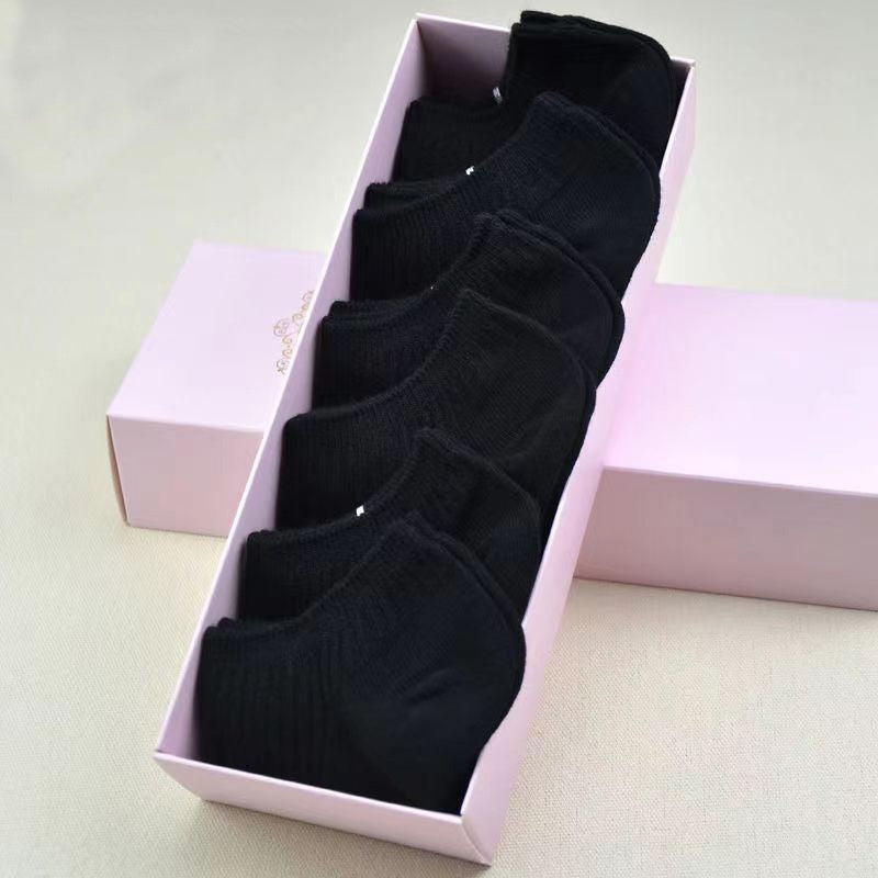 Women's Low-cut Athletic Socks Sweat-absorbent Short Waist Female Cotton Socks - Mubimart - Athletic socks 