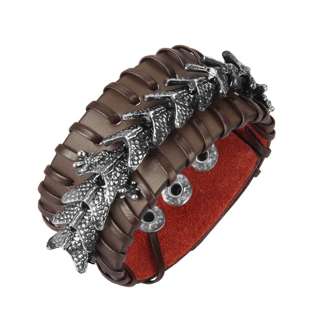 Creative COW Leather Alloy Faucet Bracelet Couples Bracelet Men - Mubimart