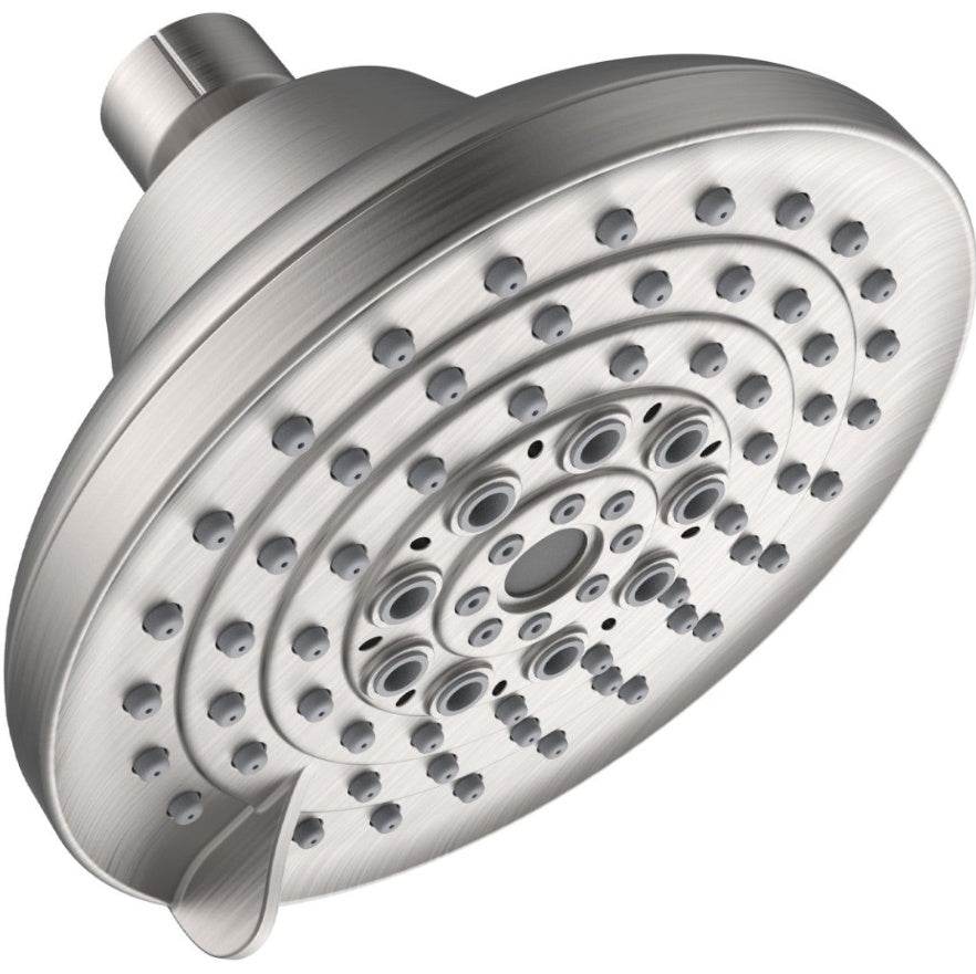 6 Spray Settings High Pressure Shower Head 5 Rain Fixed Showerhead - Brushed Nickel Adjustable Shower Head With Anti-Clogging Nozzles, Low Flow Easily Installation - Mubimart