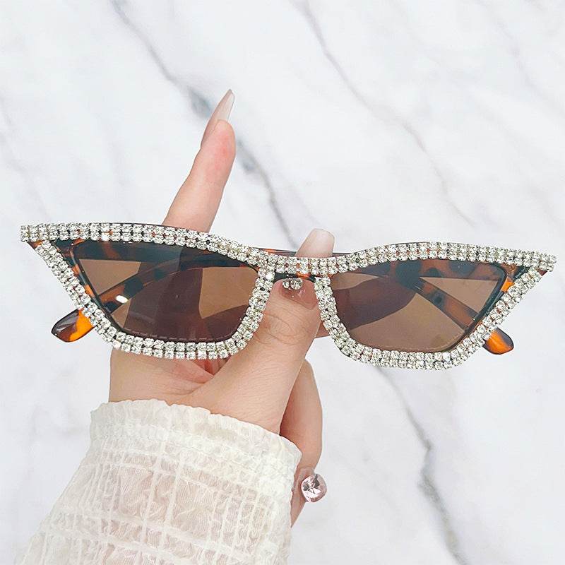 Classic Cat Eye Diamond Sunglasses Handmade Diamond - Mubimart