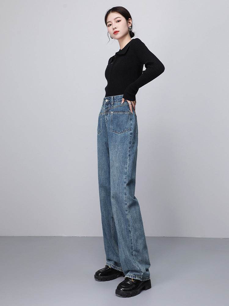 Fashionable Narrow Wide-leg Jeans For Women - Mubimart