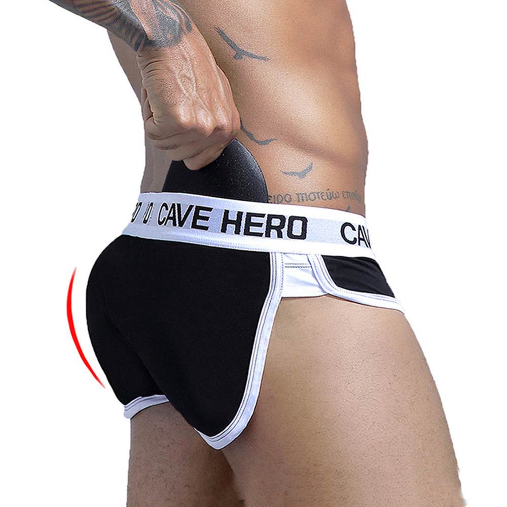 Mens Briefs Sponge Mold Cup Buttock Enrichment Buttock Lifting Underwear - Mubimart