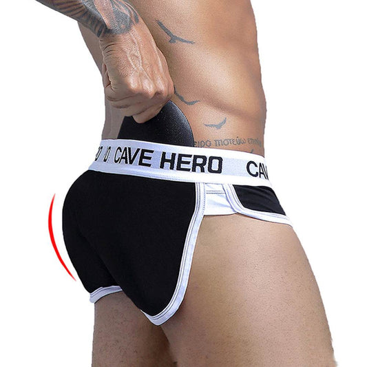 Mens Briefs Sponge Mold Cup Buttock Enrichment Buttock Lifting Underwear - Mubimart