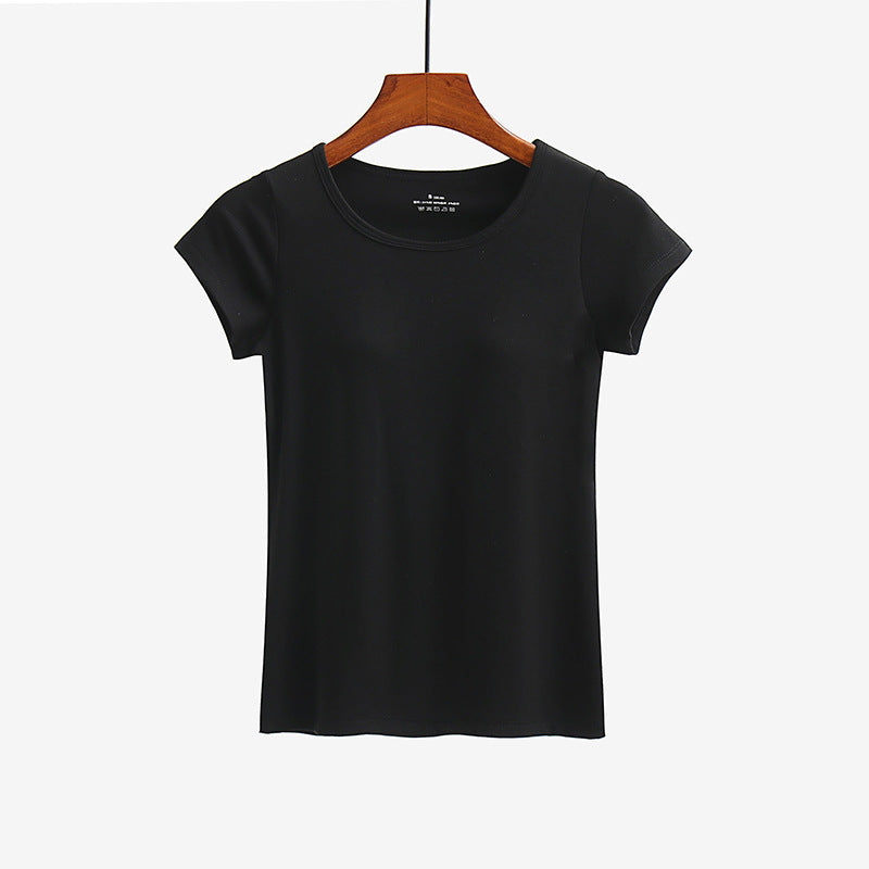 Short-sleeved T-shirt With Chest Pad Bra Home Wear - Mubimart -  