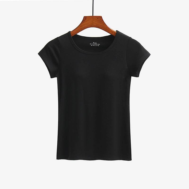 Short-sleeved T-shirt With Chest Pad Bra Home Wear - Mubimart