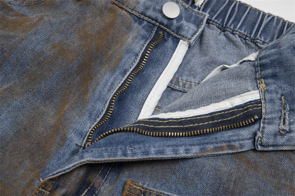 Fashion Inkjet Denim Shorts Men And Women - Mubimart